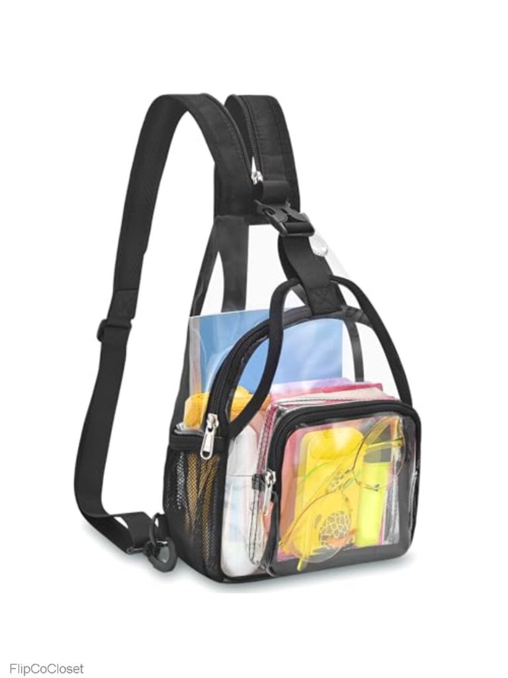 Clear PVC Convertible Backpack Sling Bag Women Stadium Approved Mini